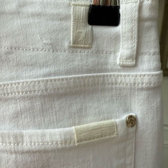 7FAM 7 for All Mankind Luxe Vintage High Waist Cropped Skinny Gold Button Fly Wh - Picture 4 of 10